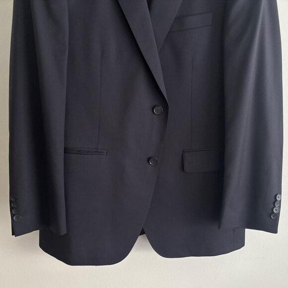 $1700 Samuelsohn Harry Rosen Dark Navy Wool Suit -42. Pants 36-37 - Picture 3 of 16